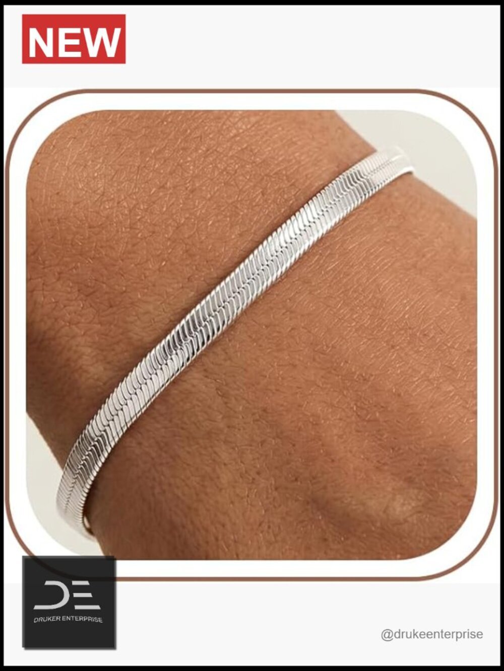 925 Sterling Silver Diamond-Cut Snake Chain Bracelet for Women Gift 7 Inch